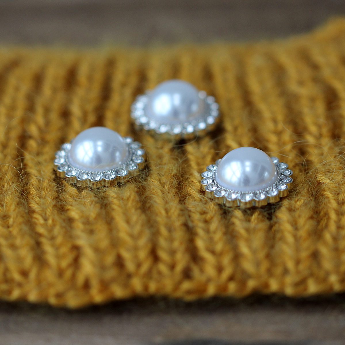 Go Handmade Diamond Pearl perleknapper 18 mm 4-pk