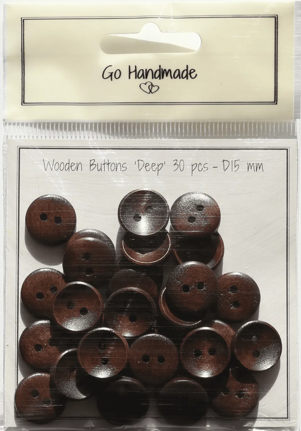 Go Handmade Deep sikkerhetsøyne 15 mm brun 30 stk