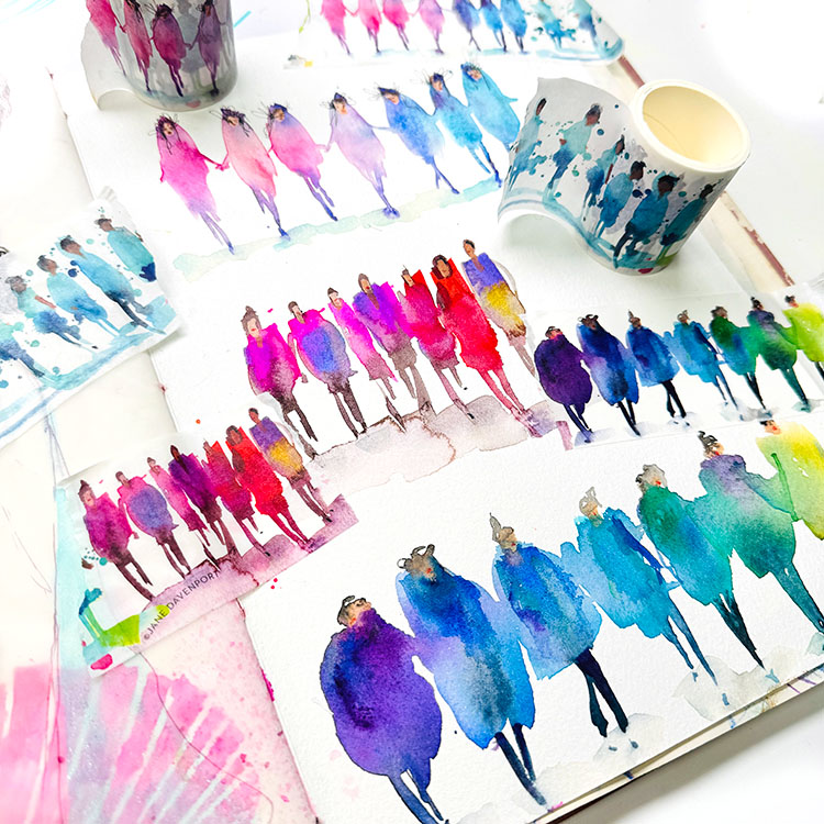 Jane Davenport Lovestream washi tape 4-pakn limited edition