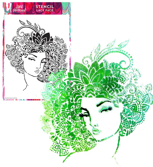 Jane Davenport Whimsical Lace Face sjablong ansikt