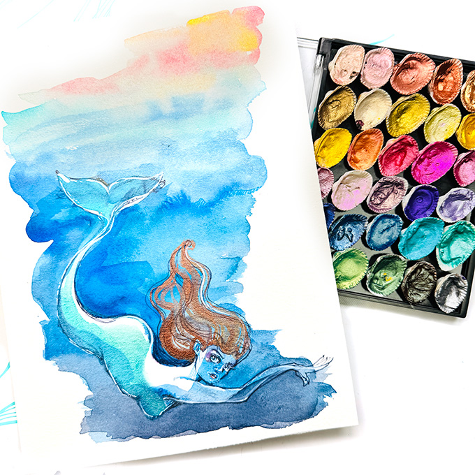 Jane Davenport Pigment Pebbles akvarellmaling skimmer sett