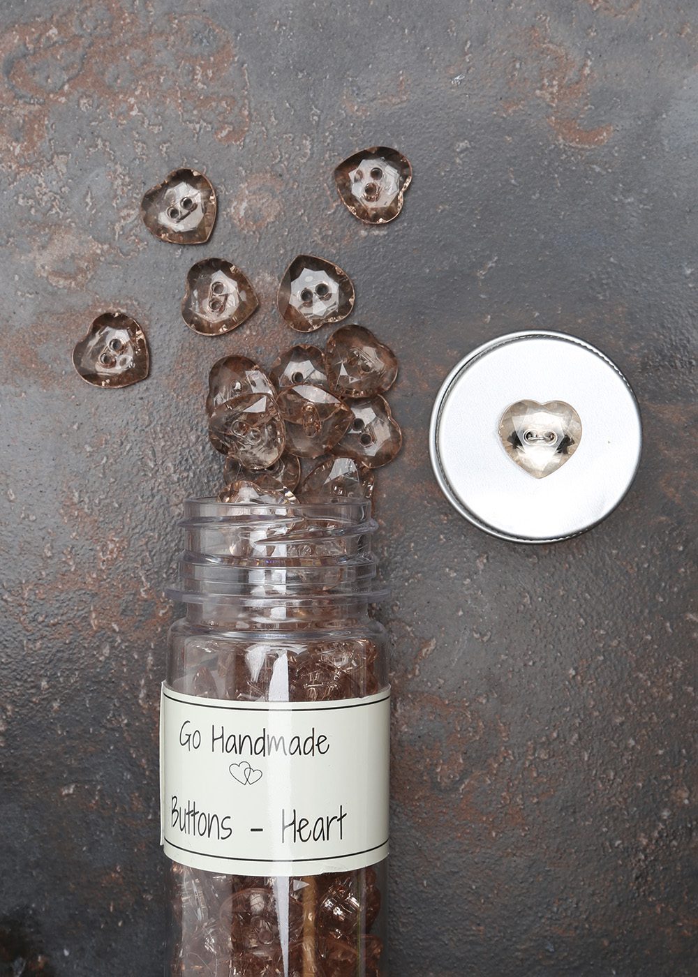 Go Handmade Heart knapper hjerte 15 mm 240 stk