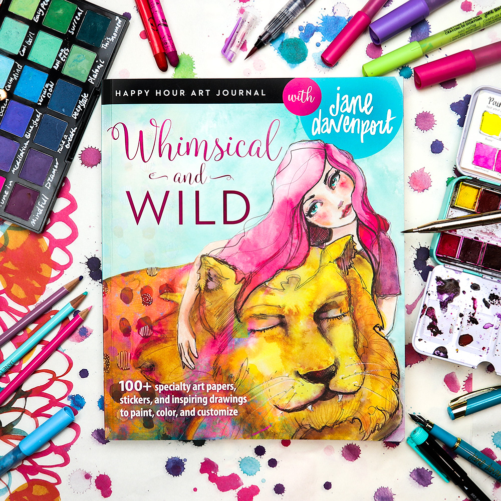 Jane Davenport Whimsical and Wild malesett med bok