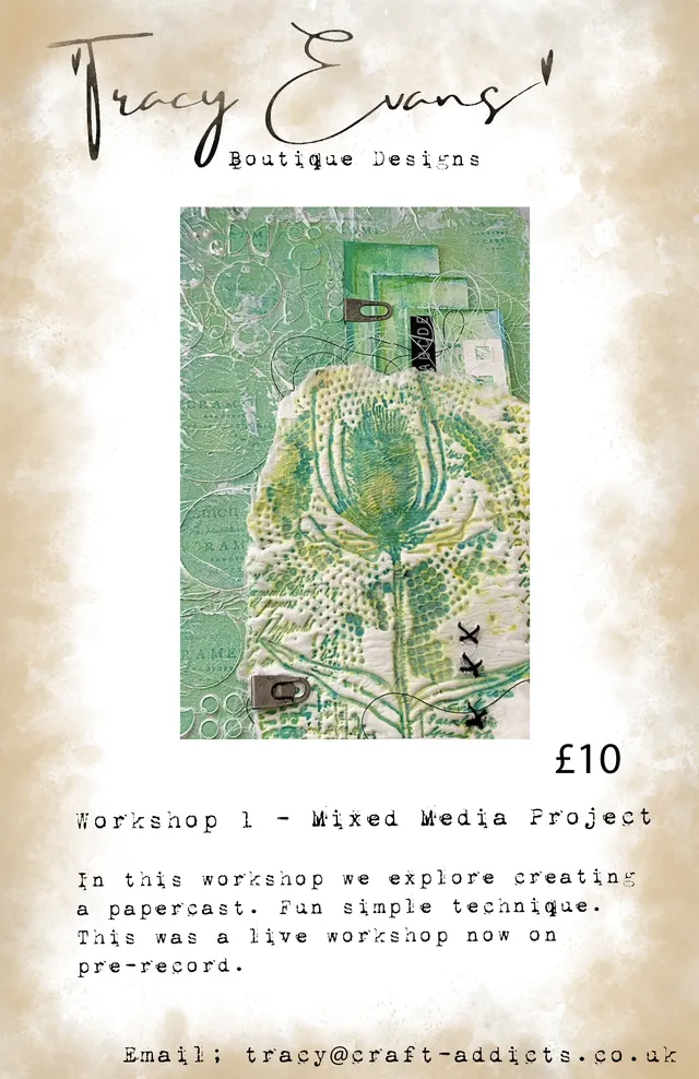 Tracy Evans Design Workshop 001 Mixed Media nettkurs start