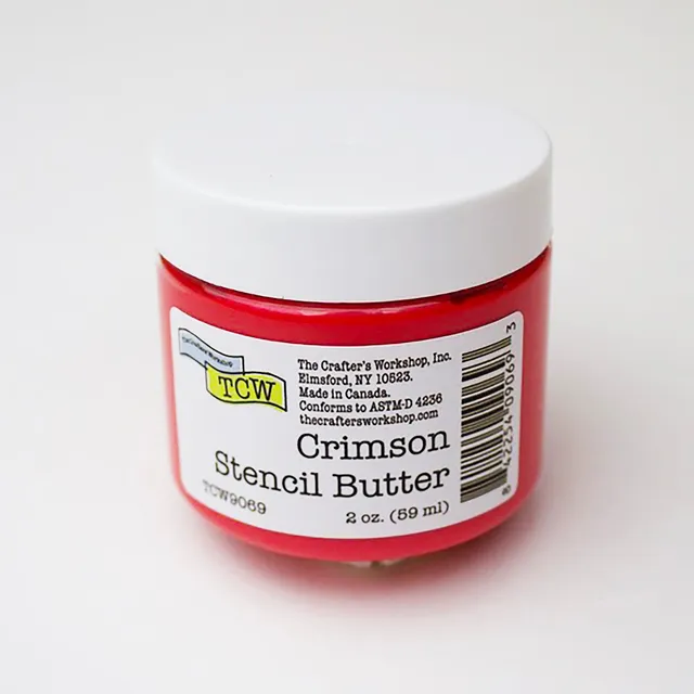 The Crafters Workshop Stencil Butter Crimson strukturpasta 2oz rød