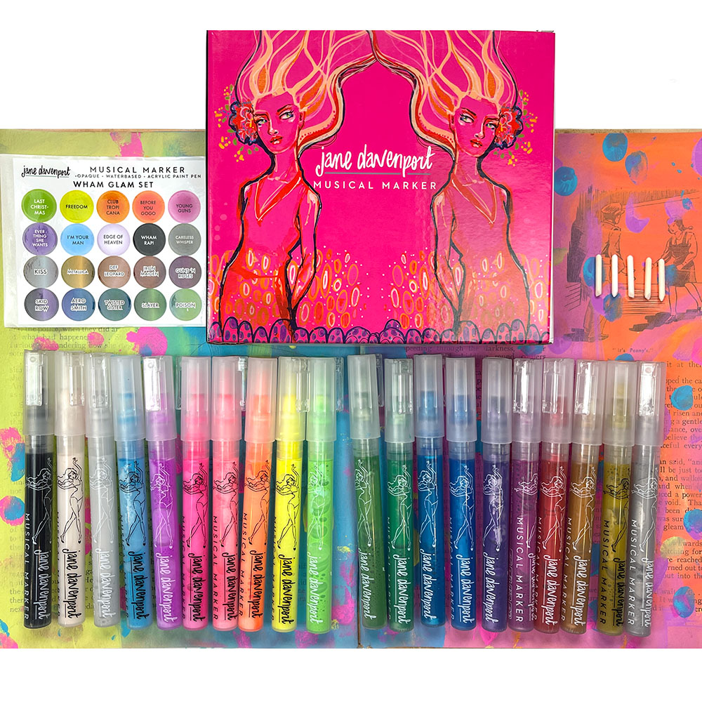 Jane Davenport Wham Glam Musical Markers malingstusjer 20 neon metallic