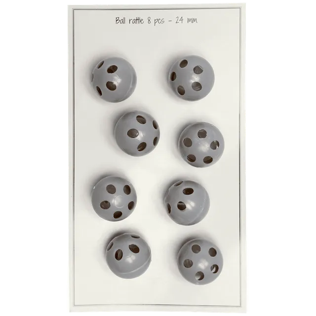 Go Handmade Raslekule 24 mm grå 8-pk plast rasleball