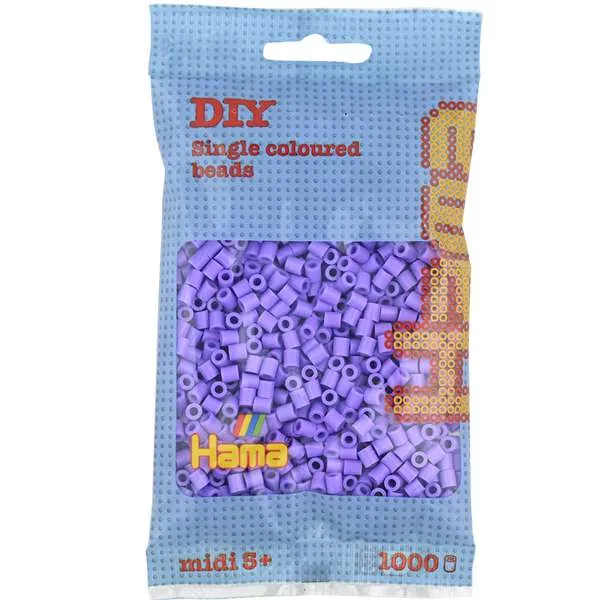Hama Midi perler 1000 stk pastell lilla 5 mm