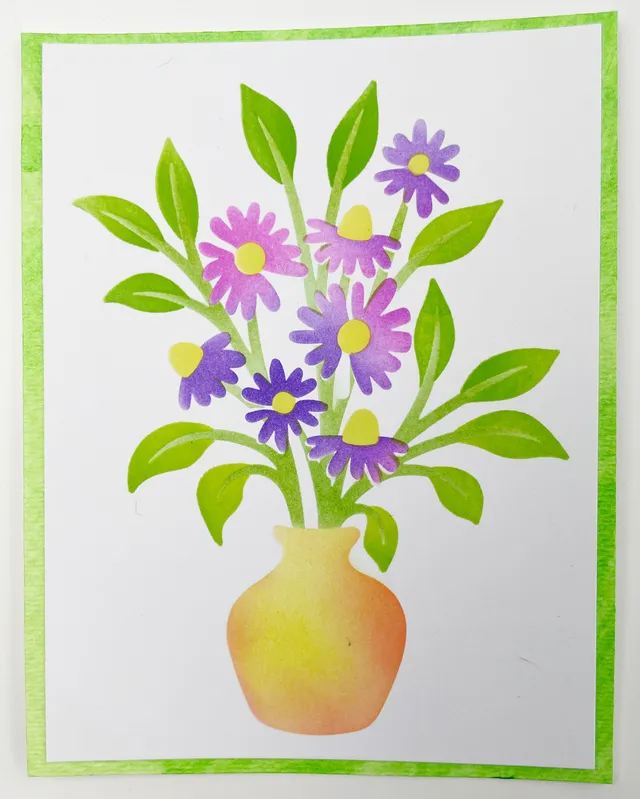 The Crafters Workshop TCW6027 Flower Vase sjablong A2 blomstervase