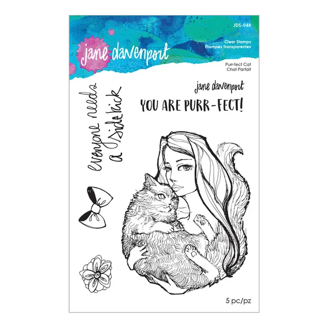 Jane Davenport Whimsical Wild Purr-fect Cat stempel katt
