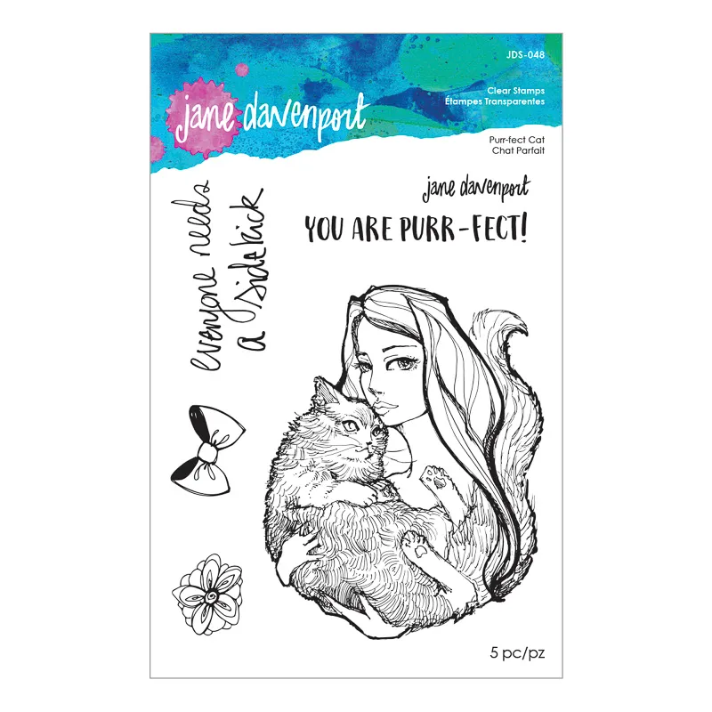 Jane Davenport Whimsical Wild Purr-fect Cat stempel katt