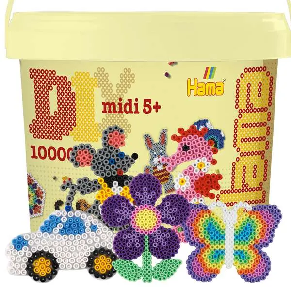 Hama Midi perlebøtte 10000 perler 22 farger