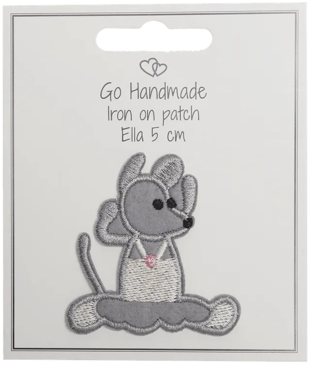 Go Handmade MUS Ella stoffmerke 5 cm mus