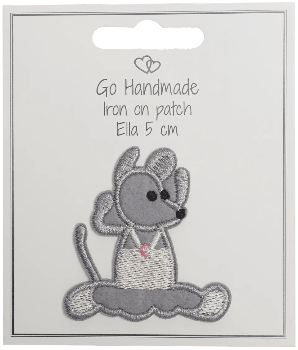 Go Handmade Mus Ella stoffmerke 5 cm mus