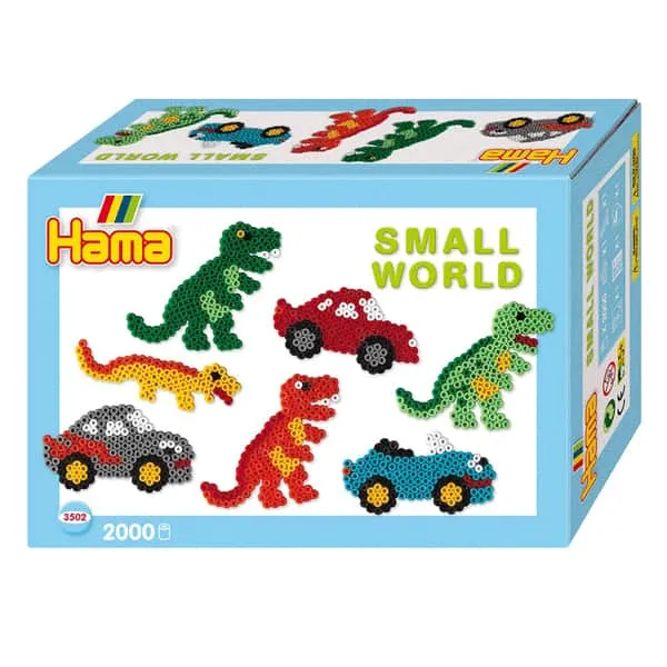 Hama Midi perlesett dinosaur og bil 2000 stk