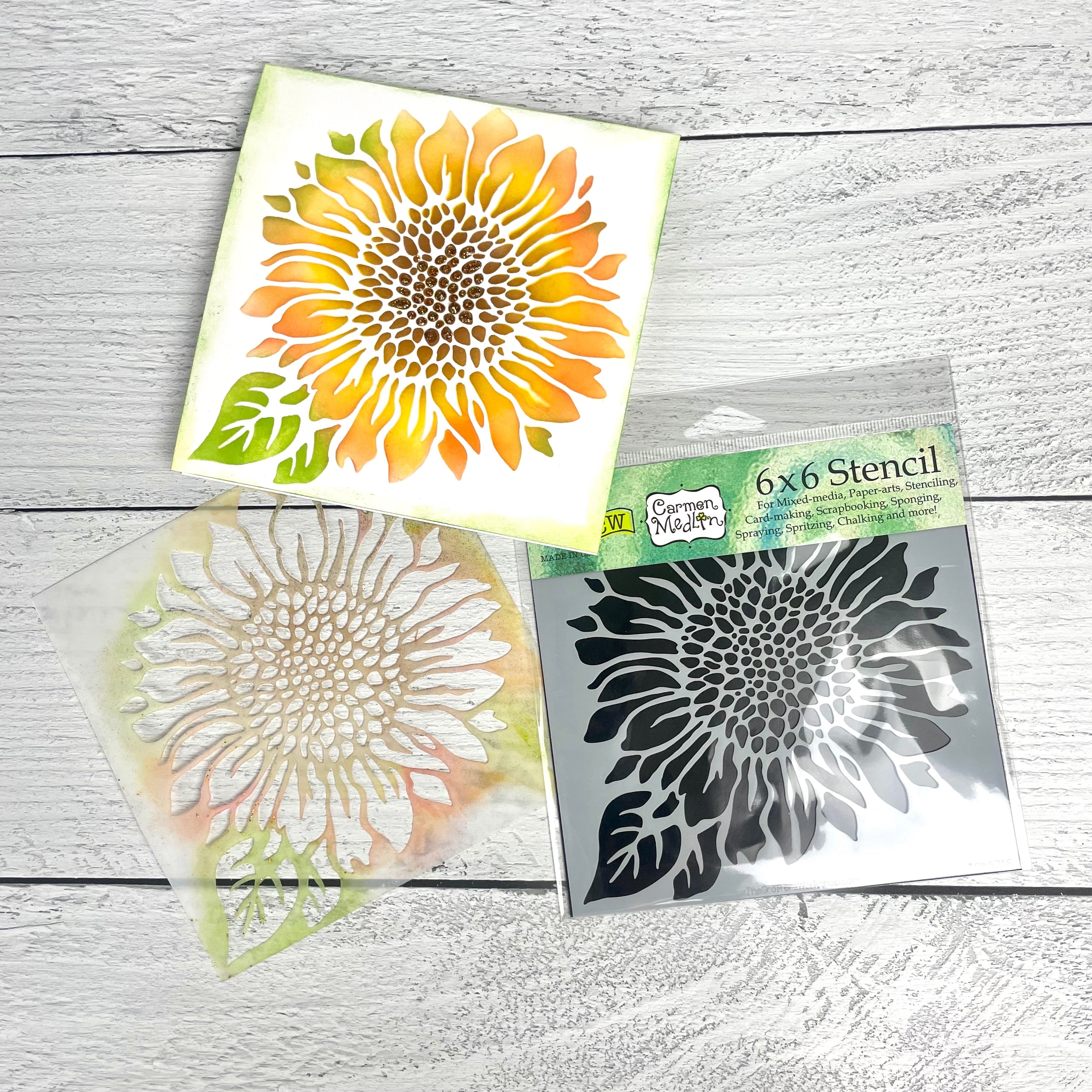 The Crafters Workshop TCW575 Joyful Sunflower sjablong 15x15