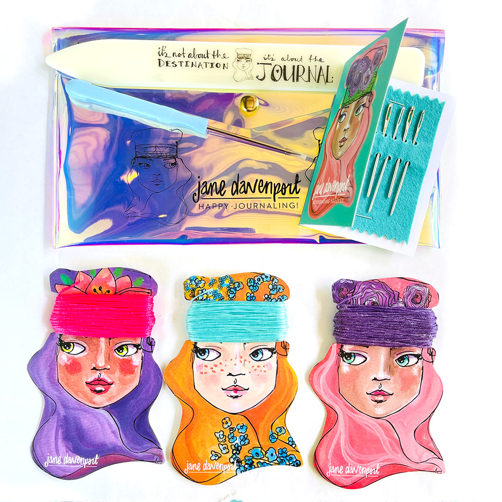 Jane Davenport Happy Journaling Thread Heads bokbindersett bundle