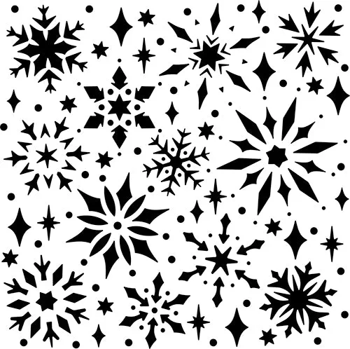 The Crafters Workshop TCW1057 Snowflake Sparkles sjablong 6x6 snøflak