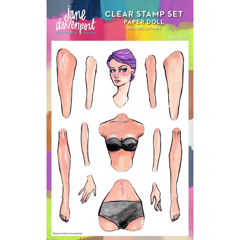 Jane Davenport Paper Doll ansiktsstempel figur