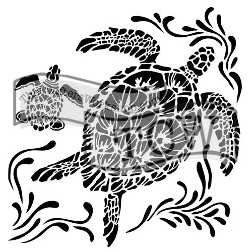 The Crafters Workshop TCW610 Sea Turtles sjablong 15x15 skilpadde