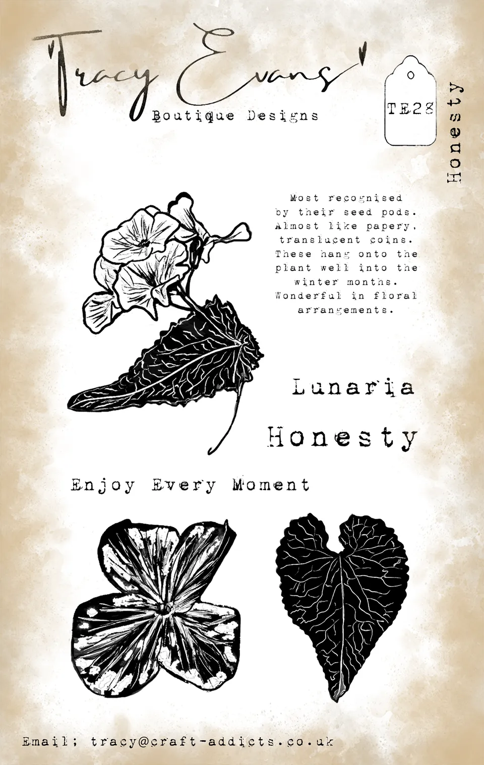Tracy Evans TE028 stempel Honesty A6