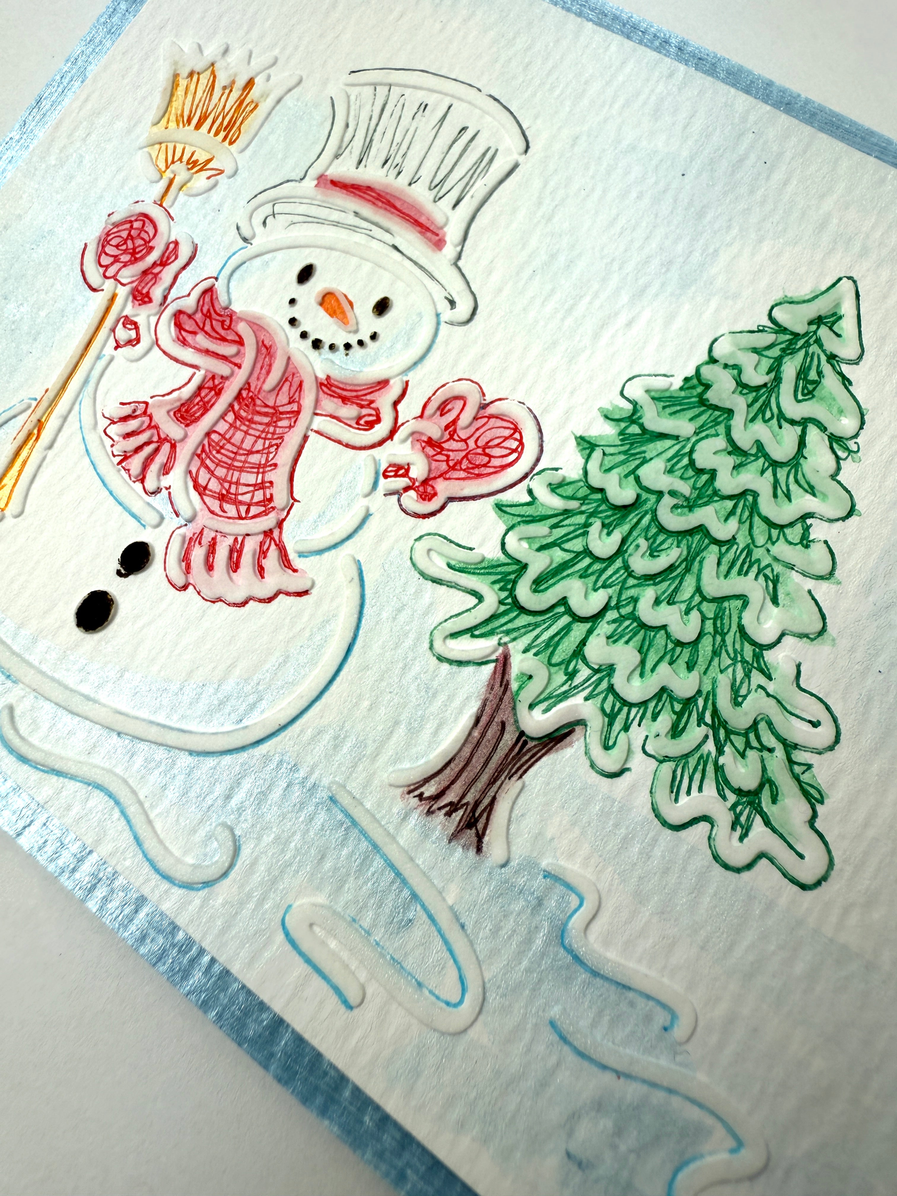 The Crafters Workshop Toasty Snowman lagdelt sjablong jul A2 snømann