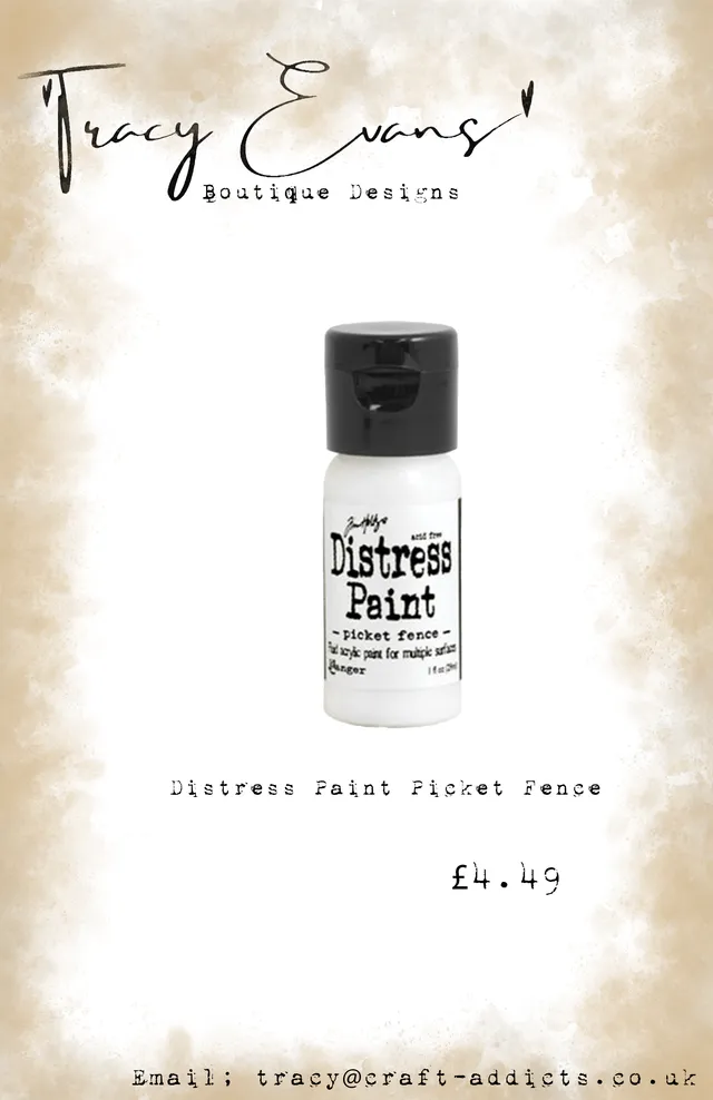Tim Holtz Distress Paint DI130 Picket Fence hobbymaling hvit