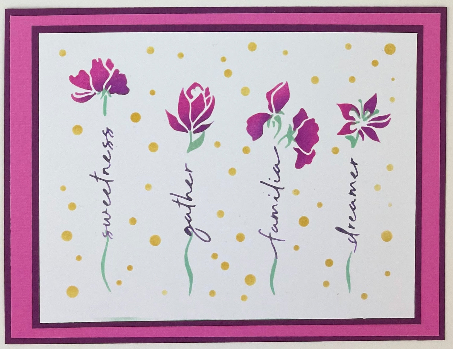 The Crafters Workshop TCW6018 Word Flowers sjablong A2 lagdelt