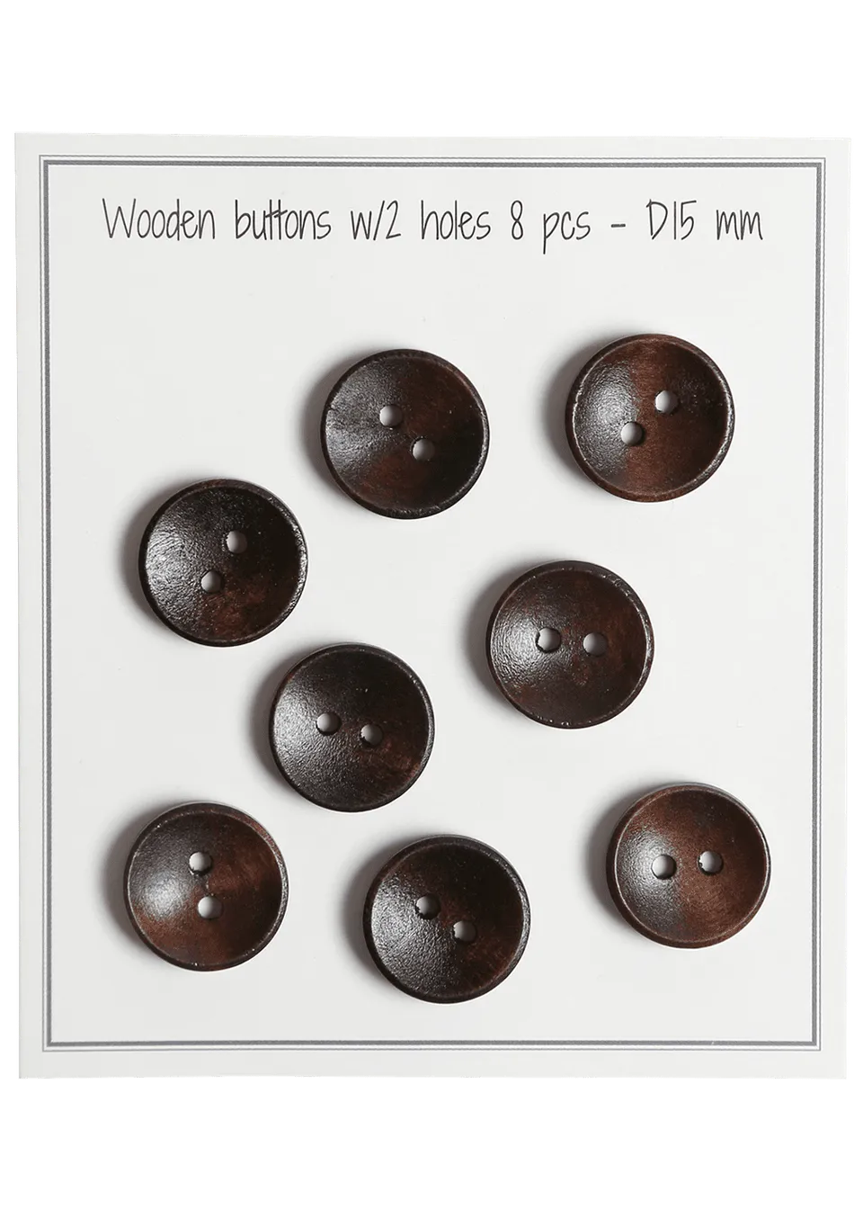 Go Handmade Deep knapper 15 mm brun 8 stk blanke