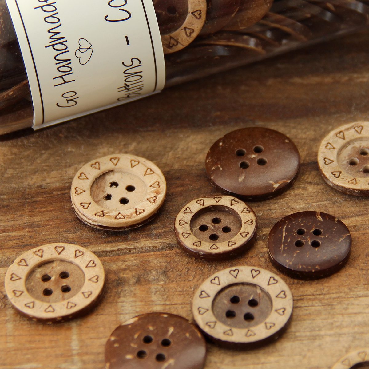 Go Handmade Classic knapper hjerter 8 stk
