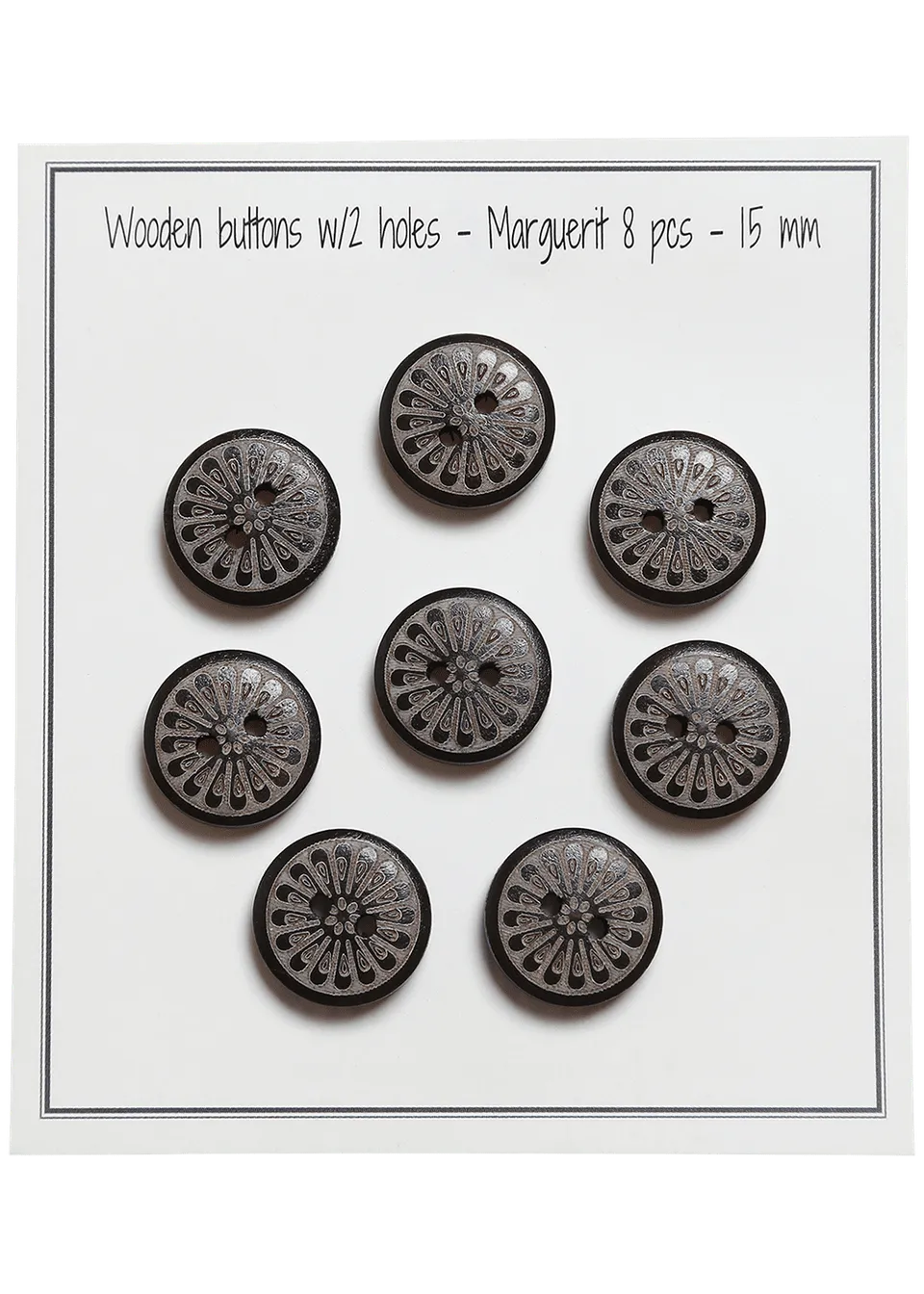 Go Handmade Marguerit knapper 15 mm 8 stk