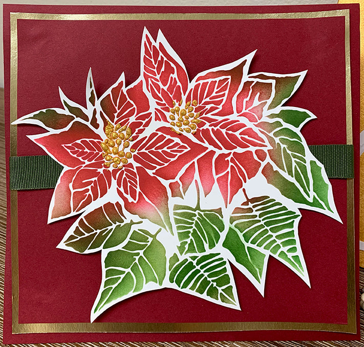 The Crafters Workshop TCW952 Poinsettia sjablong jul 6x6