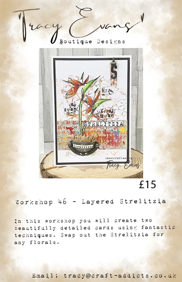 Tracy Evans Design Workshop 046 Layered Strelitzia nettkurs blomst
