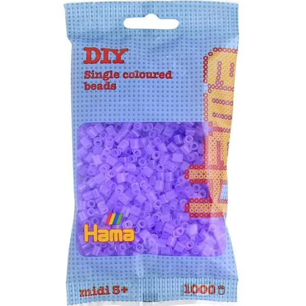 Hama Midi translucent lilac perler 1000 gjennomsiktige