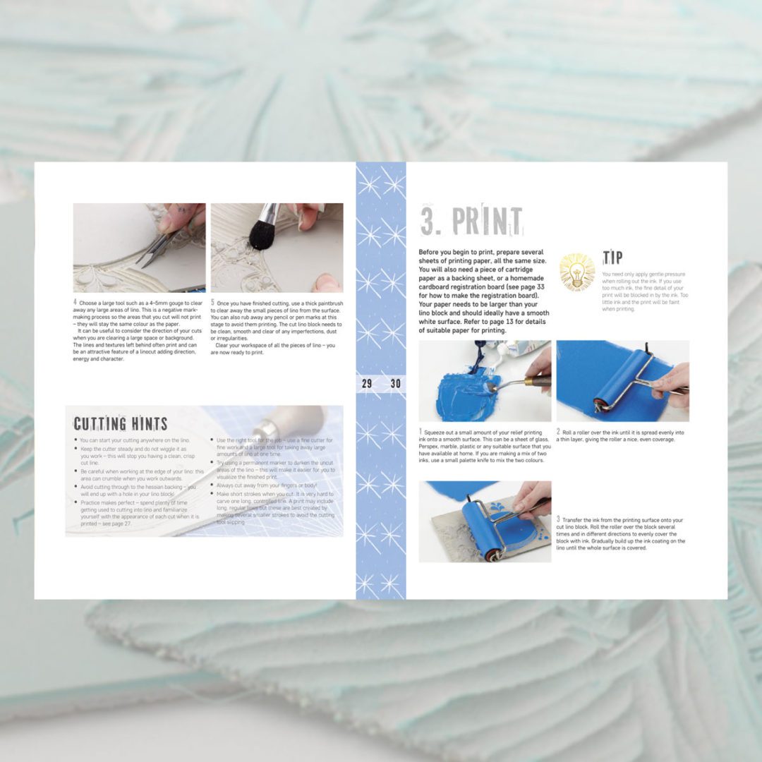 KEM Beginner's Guide to Linocut linotrykkbok nybegynner