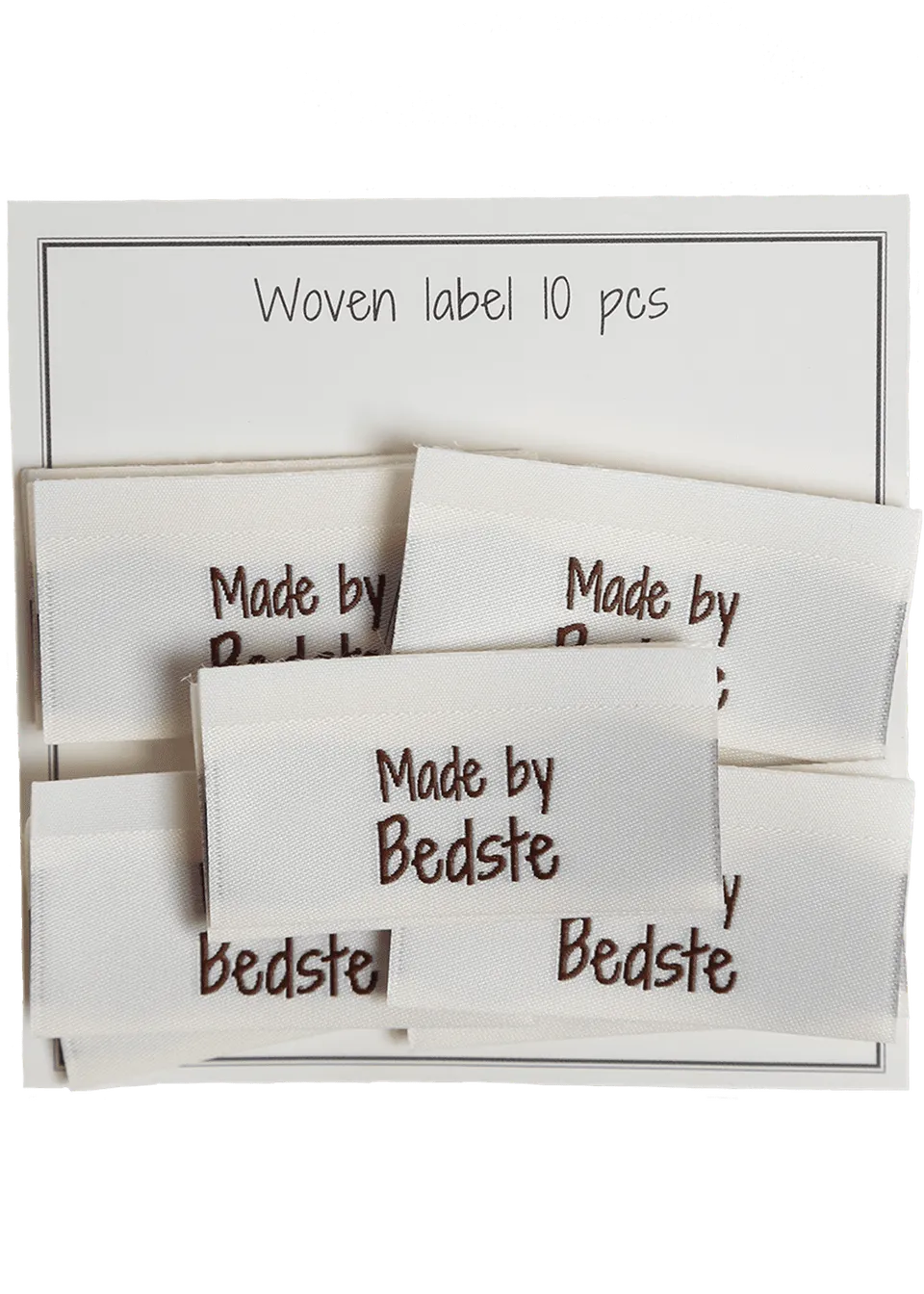 Go Handmade vevd merkelapp 35x19 mm Made by Bedste 10 stk