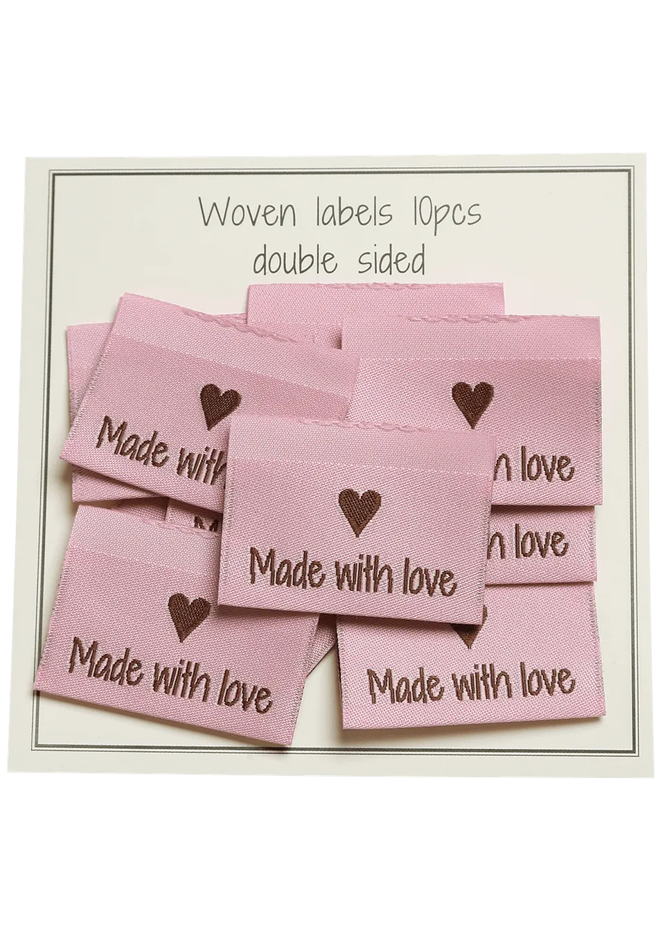 Go Handmade Made with Love merkelapper 35x19 mm 10 stk rosa