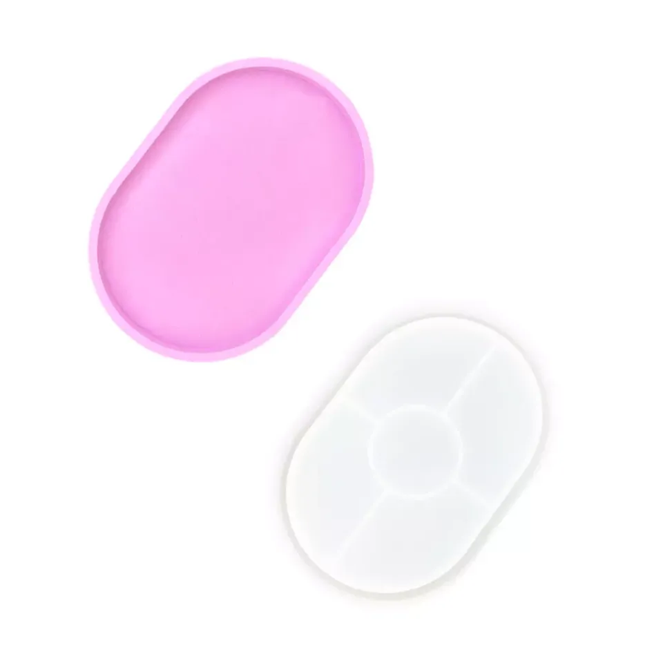 Jesmonite lite ovalt brett silikonform 15,5 cm