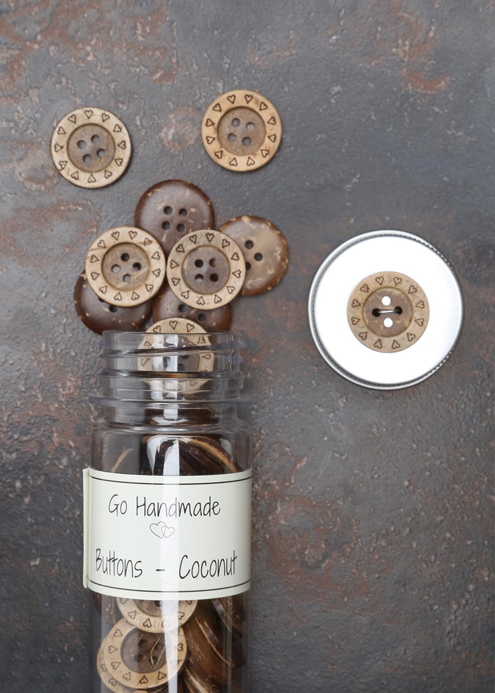 Go Handmade Coconut Classic knapper hjerter – 120 stk