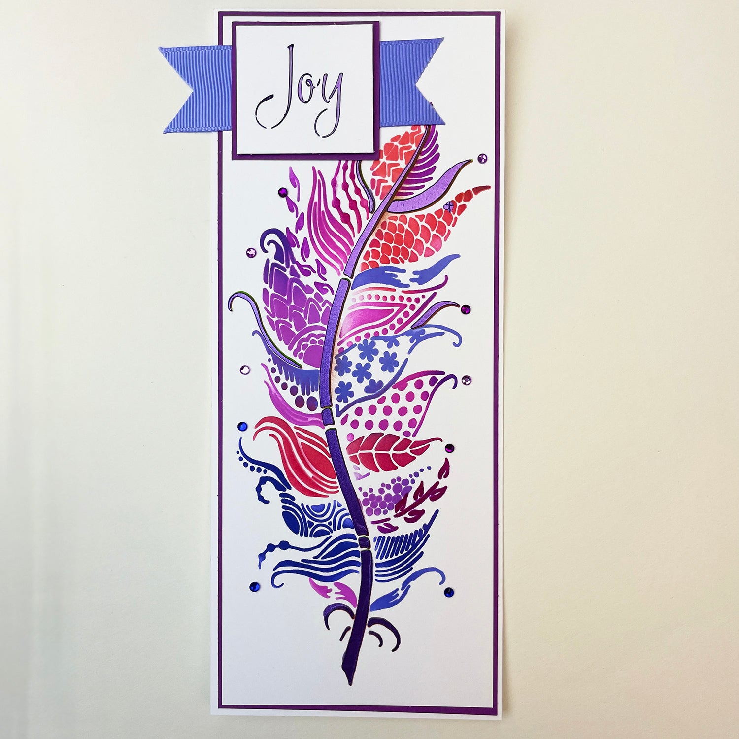 The Crafters Workshop TCW6022 Joy Feather sjablong slimline lagdelt