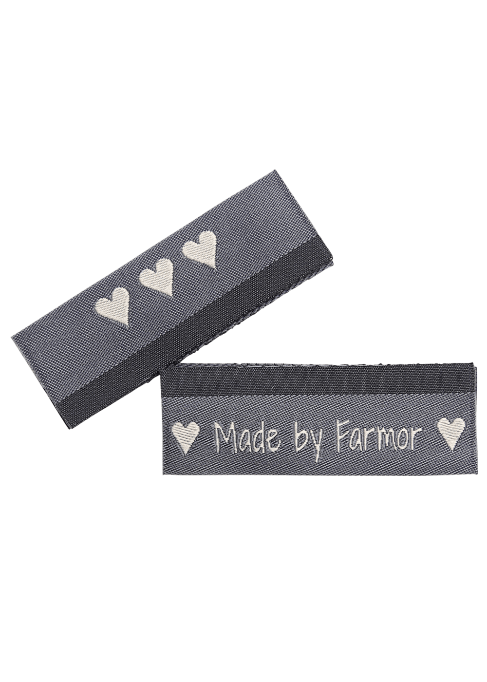 Go Handmade Made by Farmor merkelapper grå 10 stk vevd