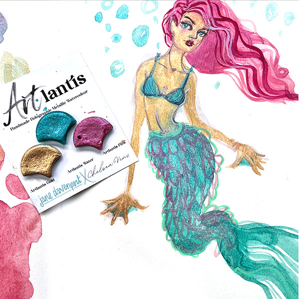 Jane Davenport ARTlantis 1 akvarellsett holografisk glimmer