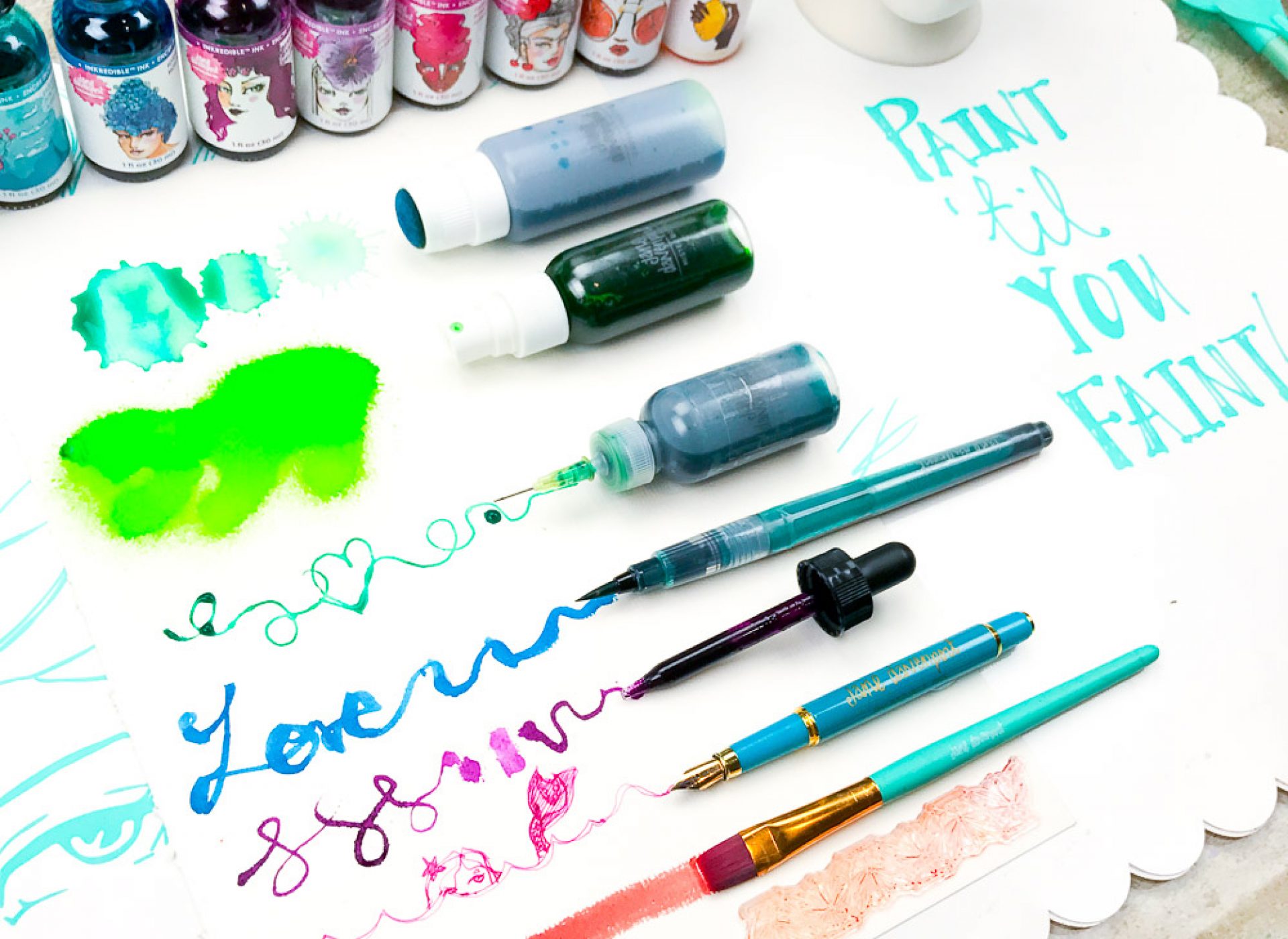 Jane Davenport INKredible Teal Gold fyllepenn turkis