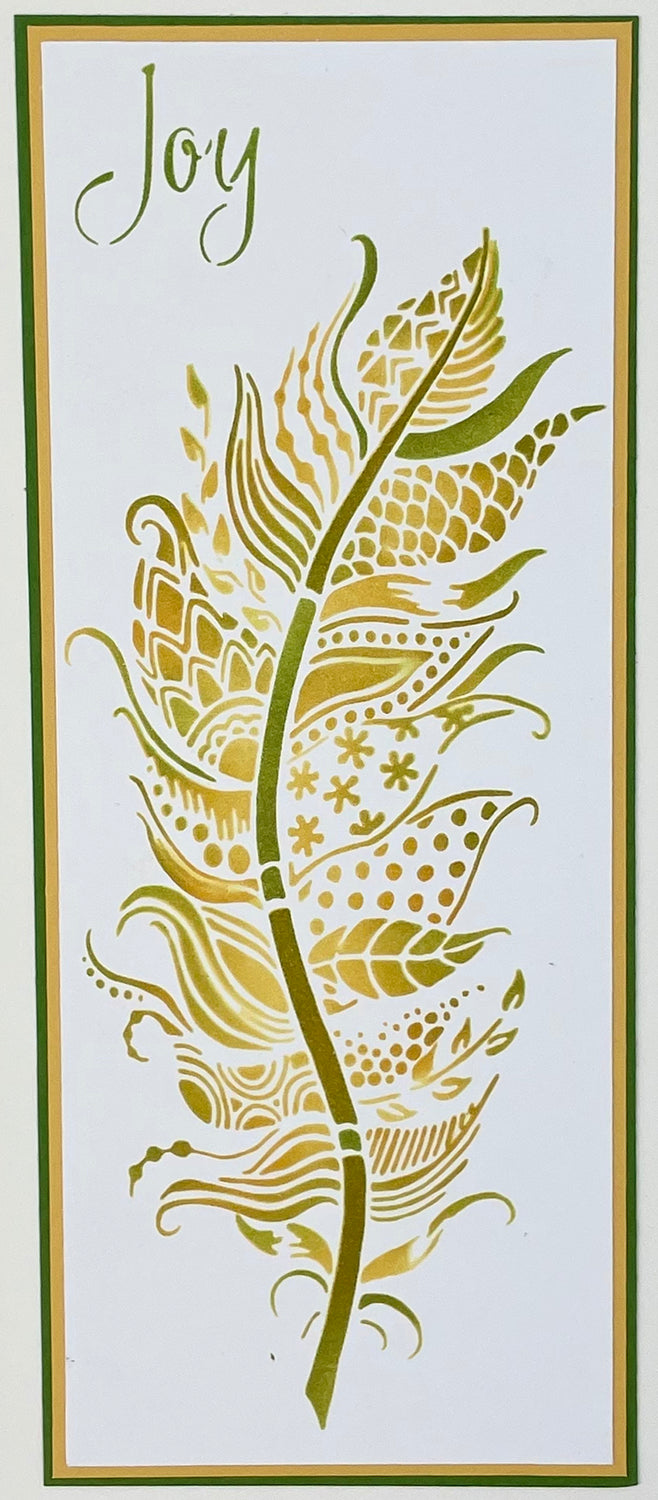 The Crafters Workshop TCW6022 Joy Feather sjablong slimline lagdelt
