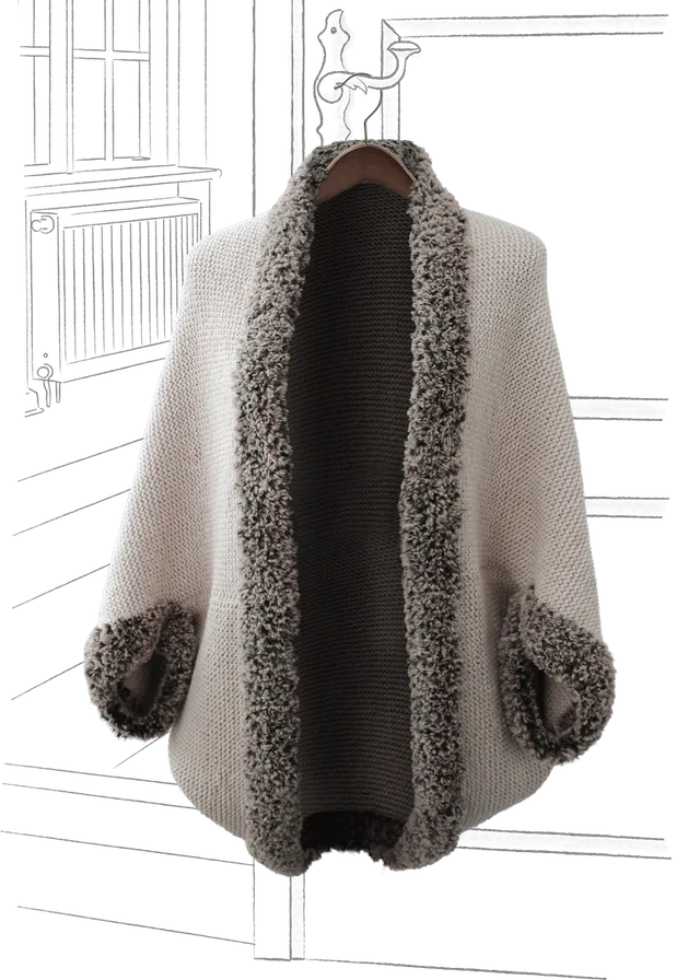 Go Handmade Sjalkofte strikkeoppskrift One Size S/M/L
