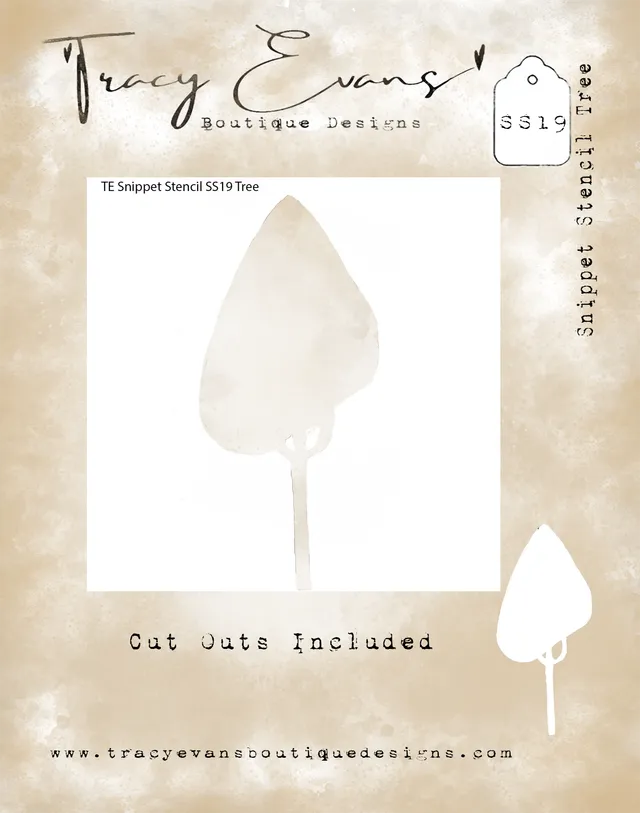 Tracy Evans Design SS019 Tree sjablong 10x10 cm utstansing