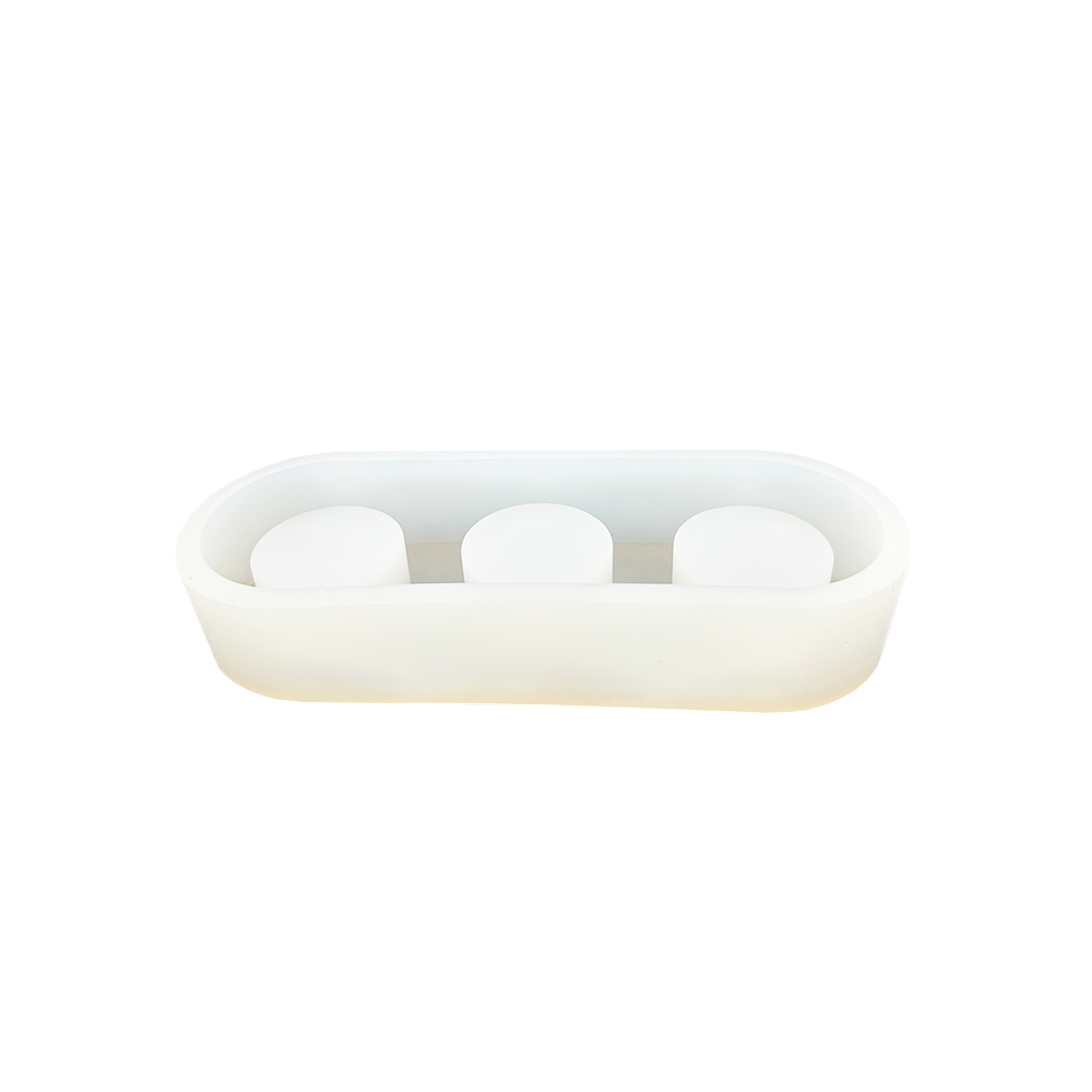 Jesmonite rund telysholder silikonform 3 hull
