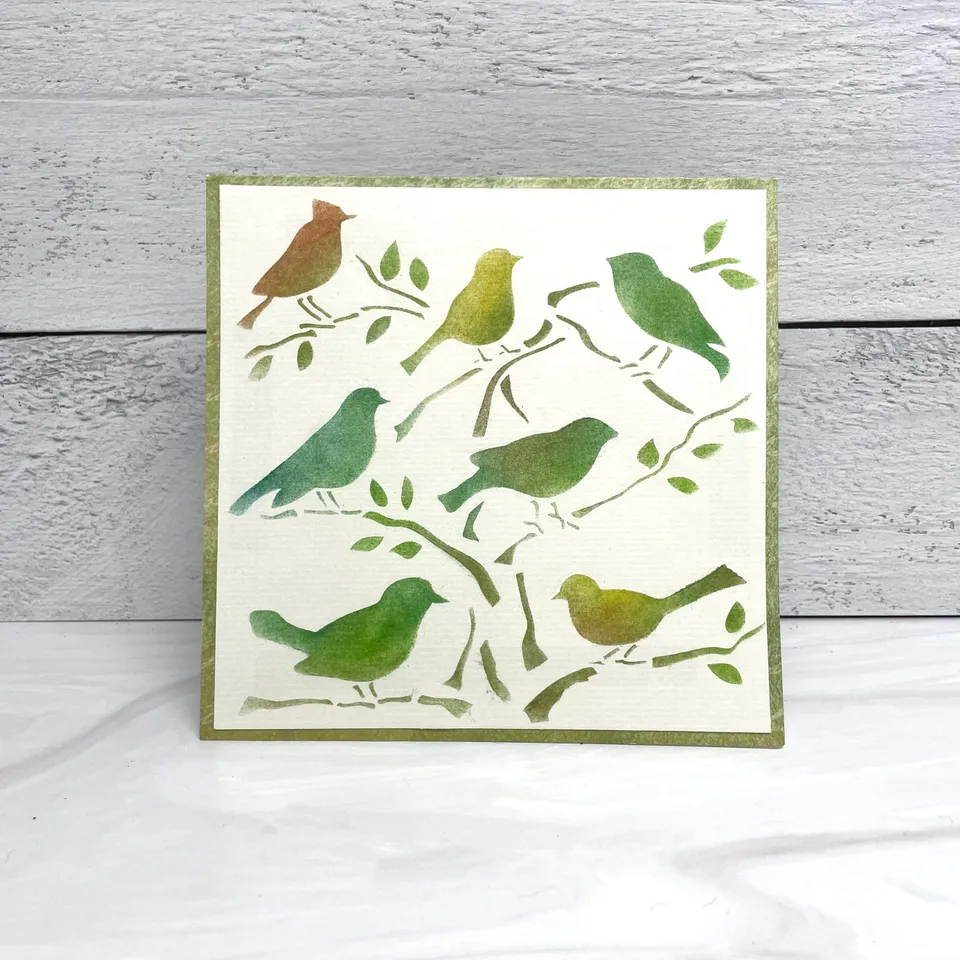 The Crafters Workshop TCW185 Birds sjablong 6x6 fugler