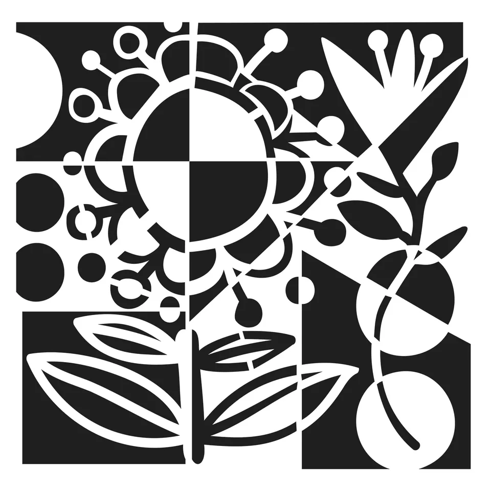 The Crafters Workshop TCW1077 sjablong fractured flower blomst