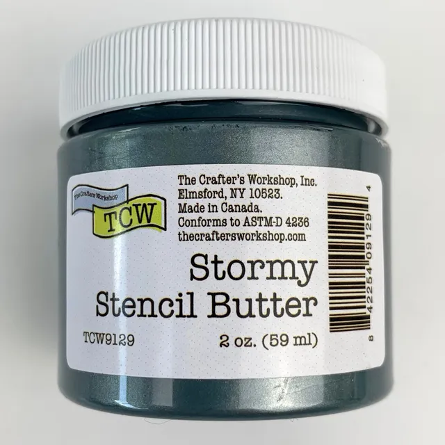 The Crafters Workshop Stencil Butter Stormy sjablongpasta 2oz grå
